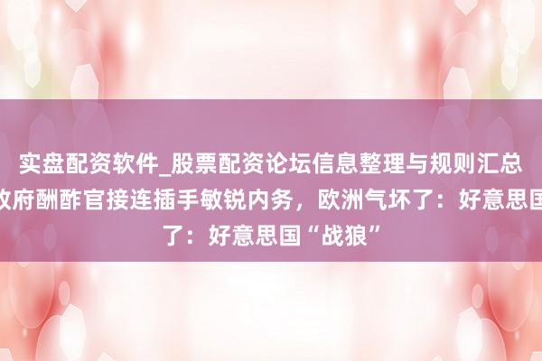实盘配资软件_股票配资论坛信息整理与规则汇总 特朗普政府酬酢官接连插手敏锐内务，欧洲气坏了：好意思国“战狼”